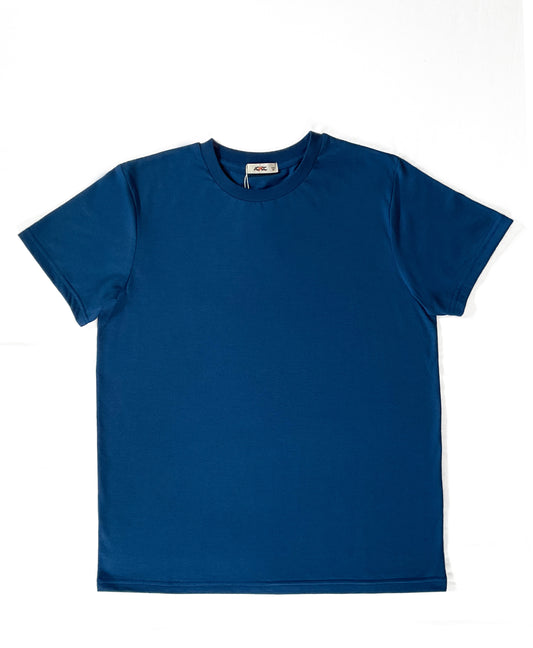 24 Pcs. Mixed Cotton &Polyester T-Shirts -Blue Blank Solid Men Short Sleeve Tee S-XXL - $ 3.85 Per Piece.